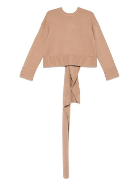 scarf-detail sweater