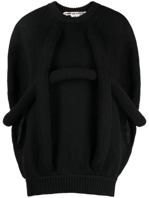 appliqué-detail chunky-knit jumper