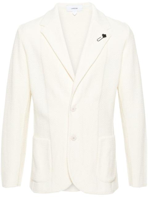 chevron-knit single-breasted blazer