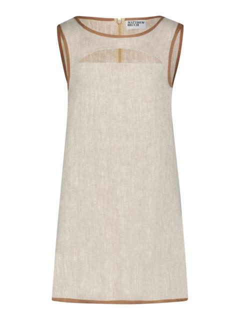 Cutout Linen Mini Dress neutral
