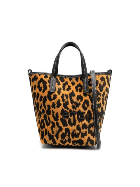 leopard-jacquard bucket bag