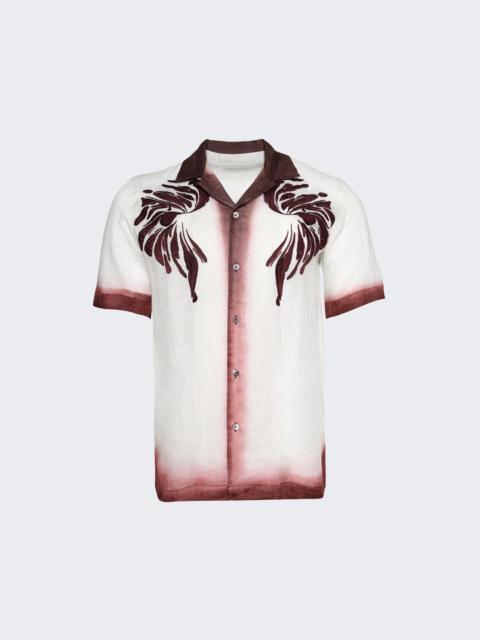 Carltone Embroidered Shirt Burgundy
