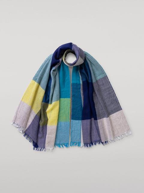 Ethie Navy & Lime Green Wool Scarf