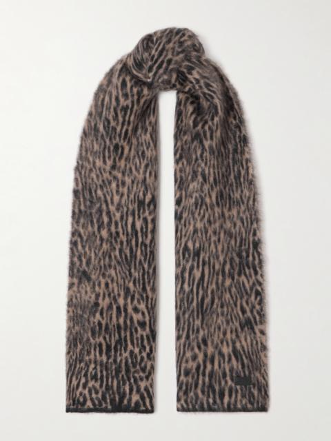 Leopard-print Mohair-blend Scarf