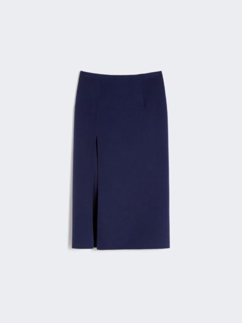 Long double-faced wool skirt - ultramarine