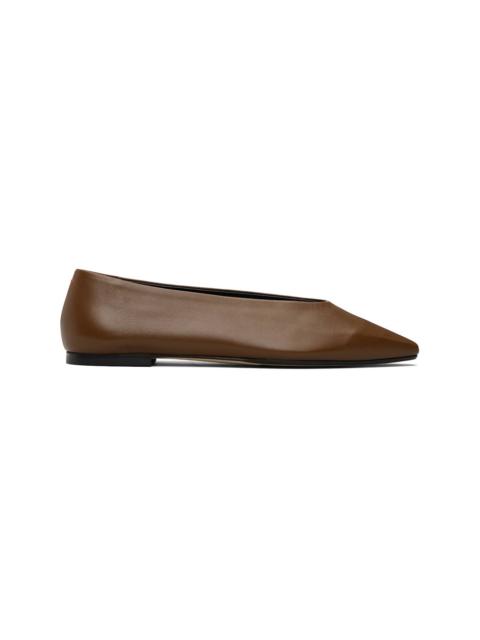 Brown Betty Square-Toe Ballerina Flats