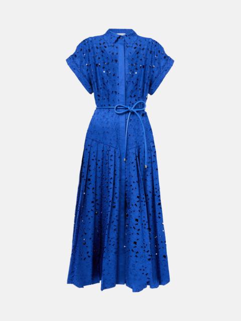 Floral cotton lace shirt dress