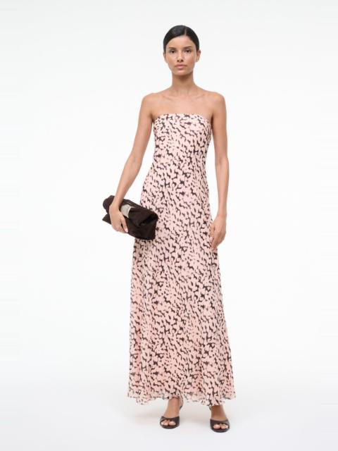 STAUD CASSIE SILK DRESS ALMOND BLACK