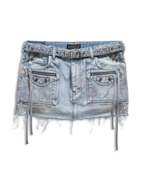 Women's Cagole Mini Skirt in Blue