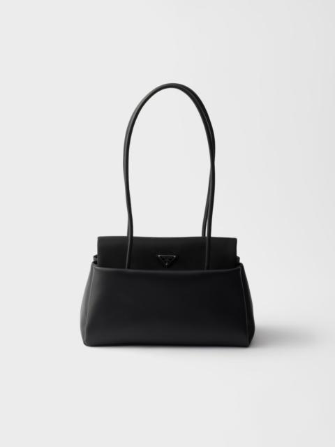 Prada Passage medium leather bag with Re-Nylon flap