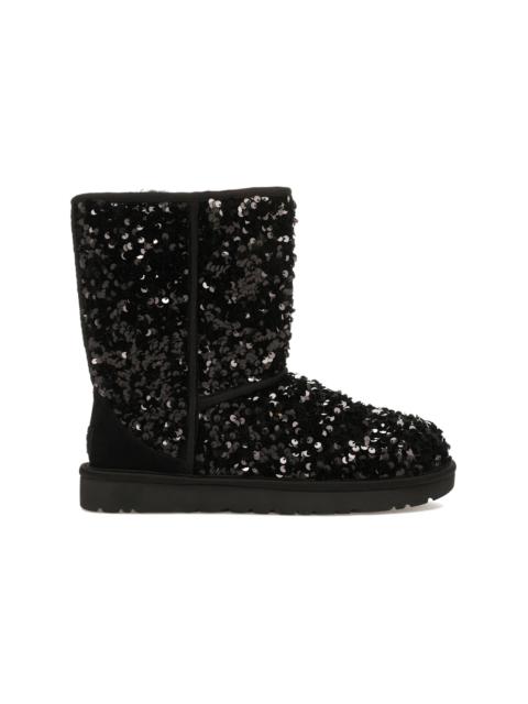 UGG Classic Short Chunky Sequin Boot Black (Women's)