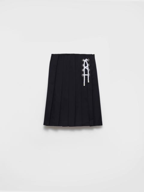 Pleated stretch drill skirt