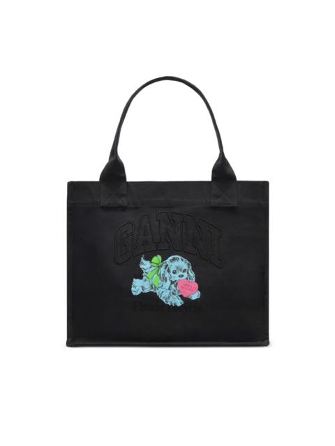 Puppy-print tote bag