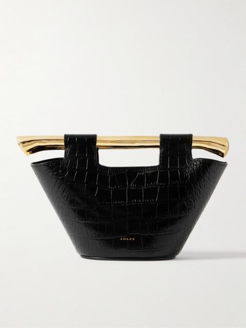 Madagascar Mini Croc Effect Leather Tote