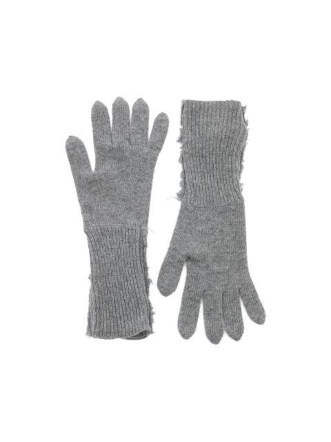 ribbed-knit gloves