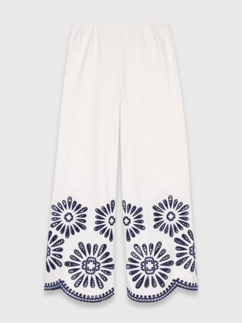 Trousers with crochet detail