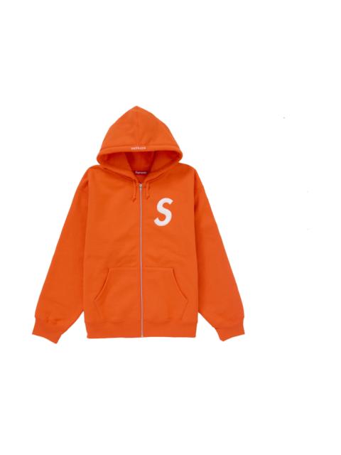 Supreme S Logo Zip Up Hooded Sweatshirt (FW24) Bright Orange