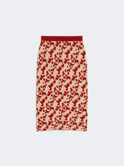 Jacquard yarn skirt - RED