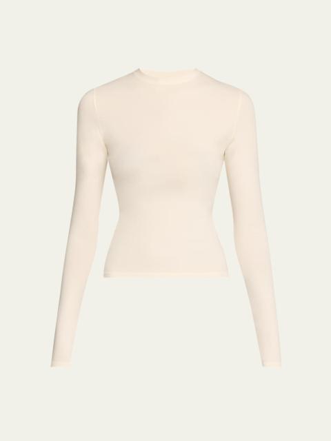 Cotton Jersey Long-Sleeve Crewneck T-Shirt