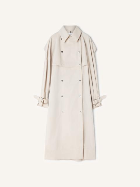 WHITE COTTON TRENCH COAT