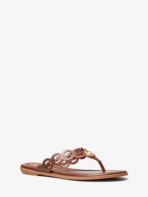 Janie Perforated Logo Leather Sandal