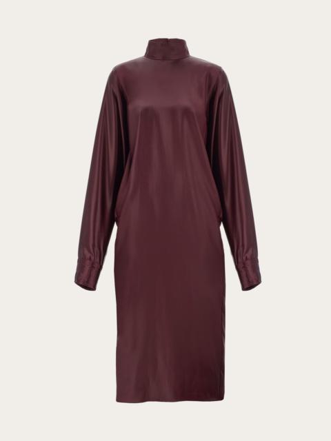 Satin high neck dress