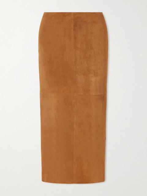 Winona Paneled Suede Midi Skirt