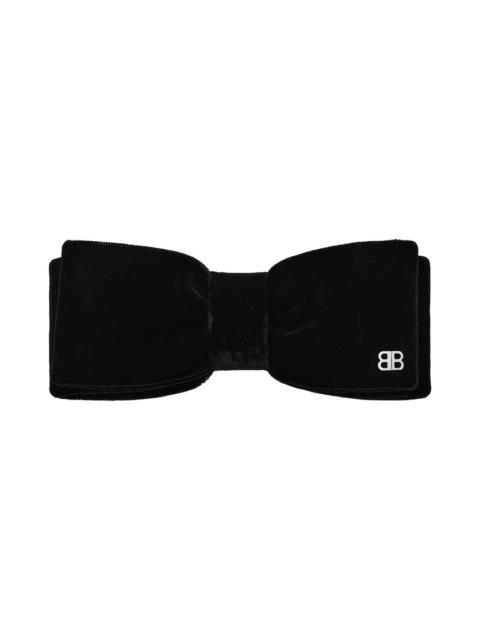 Women's Holli Hair Bow in Black/shiny Silver