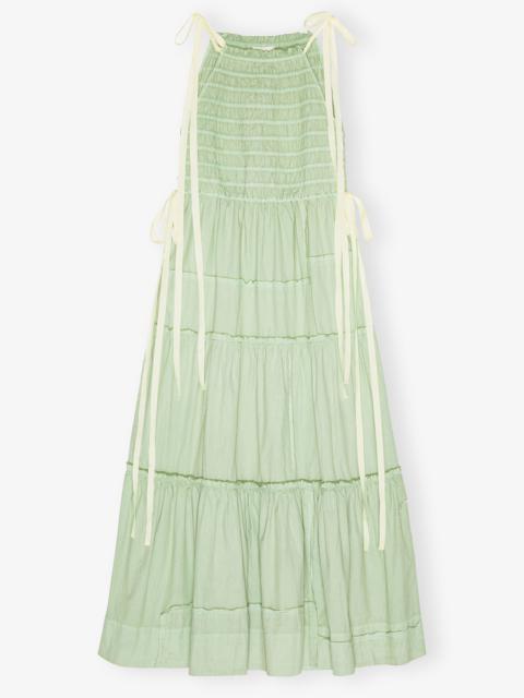 LIGHT GREEN SMOCKED TIERED DRESS
