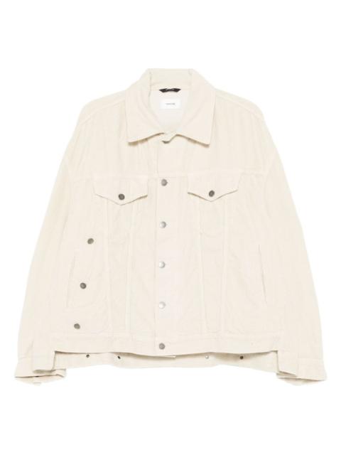 corduroy button-fastening jacket