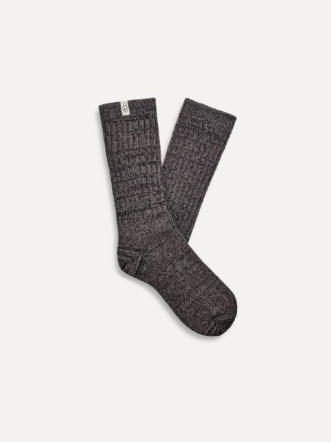 ® Women's Rib Knit Slouchy Crew Sock Polyester Blend/Recycled Materials in Grey/Black