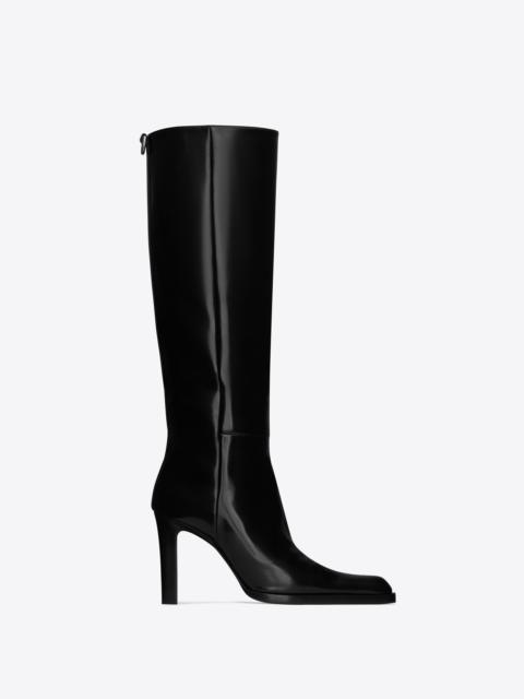 nina high boots in glazed calfskin
