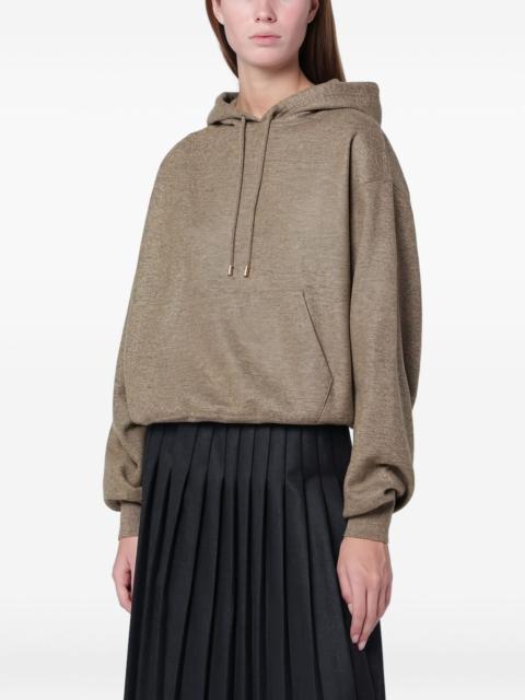 hooded wood grain melange hoodie