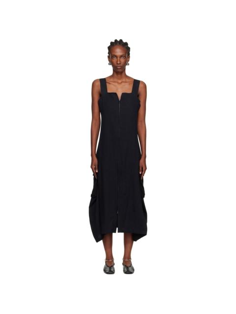 Black E-Work Pocket Maxi Dress