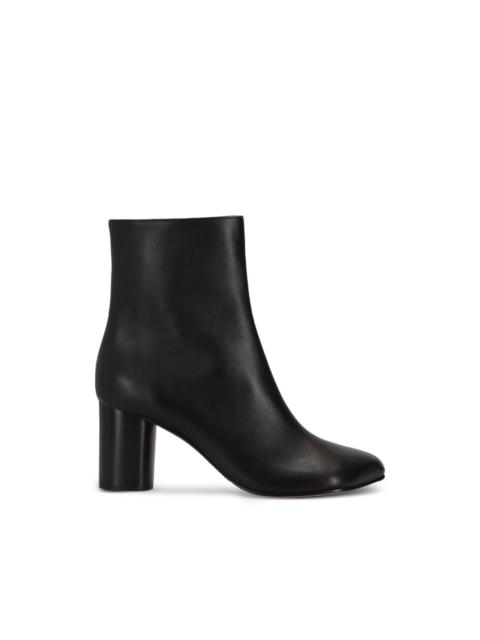Obliqua leather ankle boots