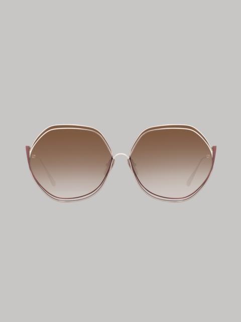 ASPEN HEXAGON SUNGLASSES IN METALLIC BROWN