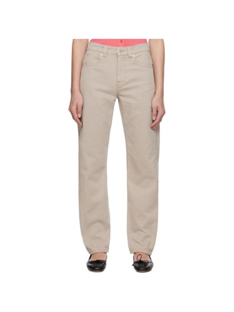 Taupe Twisted Slim Leg Denim Jeans