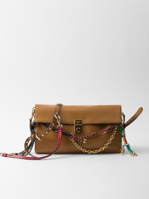 Prada Soft Sound large leather shoulder bag with charms