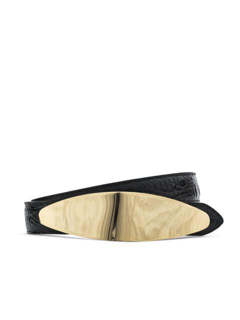 Maroux Croc-Embossed Leather Belt