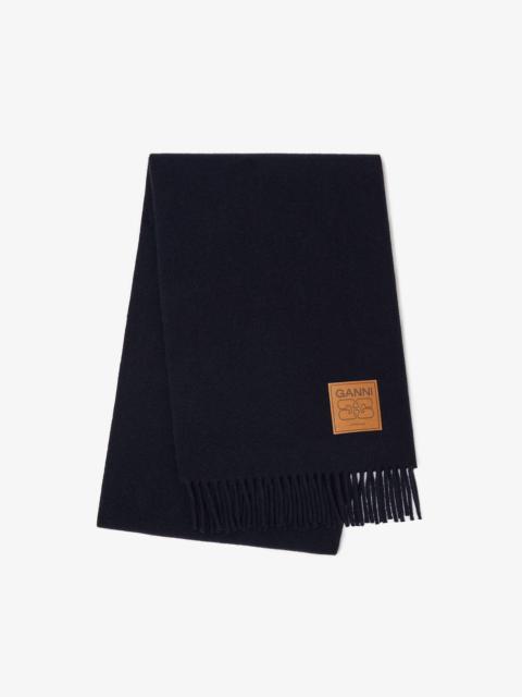 DARK BLUE WOOL SCARF