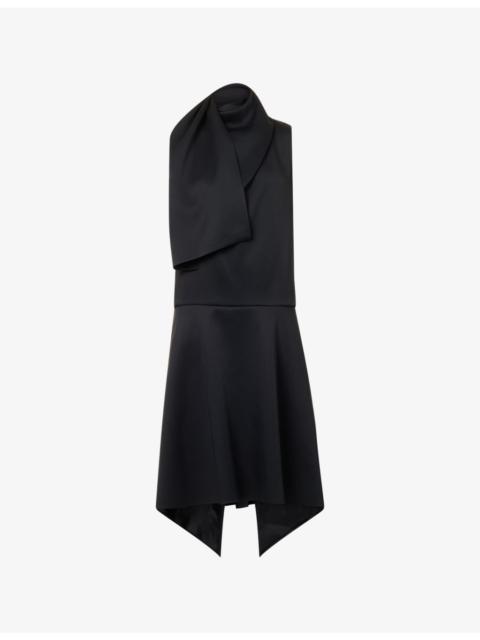 Loell Draped Woven Midi Dress