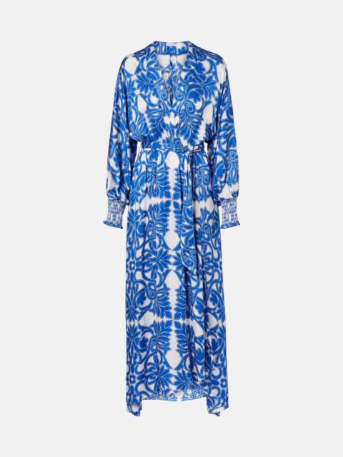 Kristen printed satin maxi dress