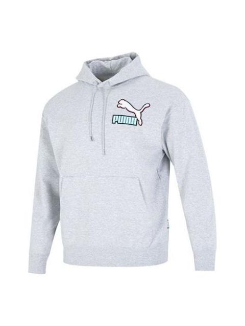 Puma Colorblock Fandom Logo Hoodie 'Grey' 537749-04