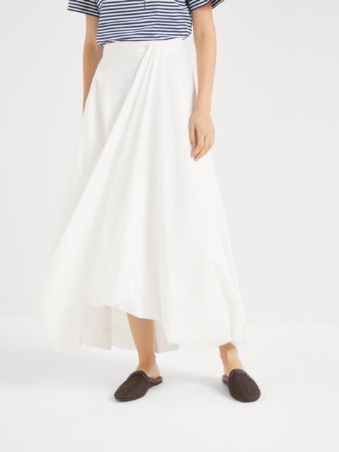 Techno cotton poplin bubble hem skirt