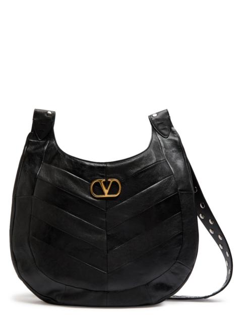 Valentino Logo-plaque Chevron Leather Hobo bag