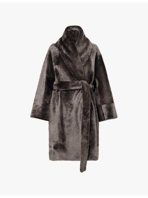 Juno Belted Shearling Robe Coat