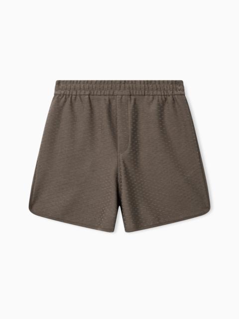 ALL-OVER MICRO EAGLE JACQUARD JERSEY SHORTS
