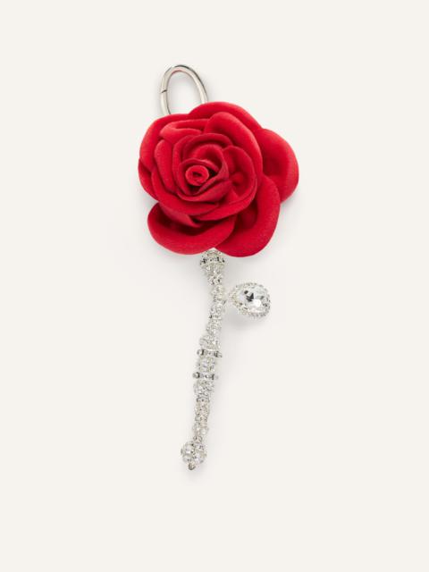Velvet rose keychain in pink