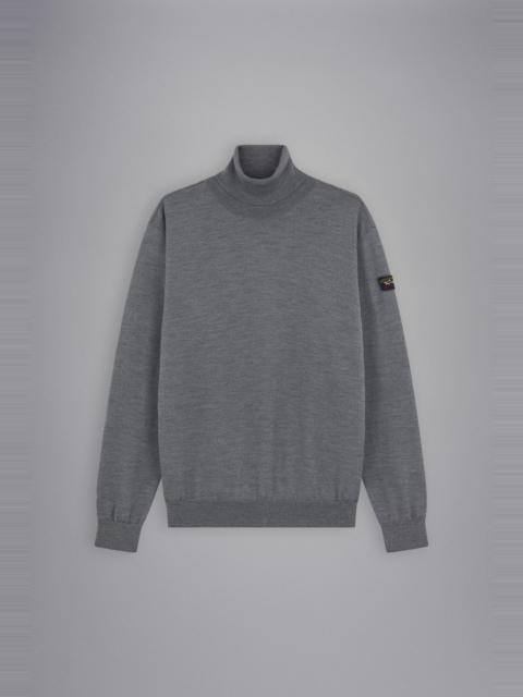 MERINO WOOL TURTLENECK WITH ICONIC BADGE