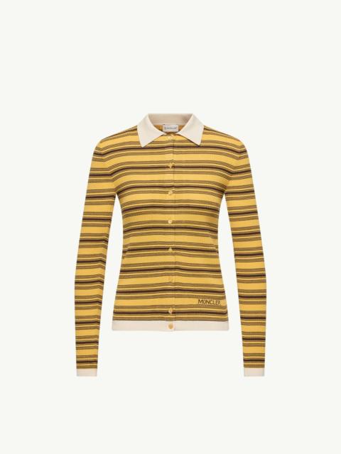 Striped Cotton Long Sleeve Polo Shirt
